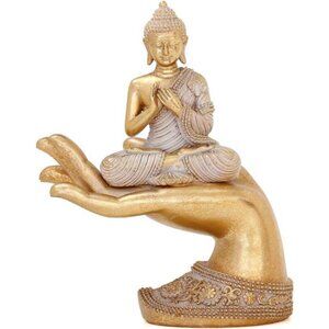 Gold Buddha Statue for Home Decor Gold 8.7"